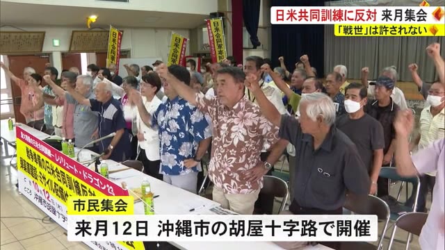 「戦世は許されない」 日米共同訓練に反対 集会開催へ OKITIVE
